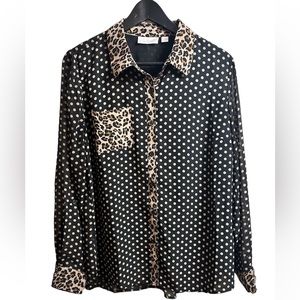 Belle Kim Gravel Sheer Blouse Size M